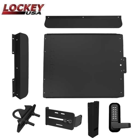 LOCKEY ED60B Edge Panic Shield Security Kit In Black - Panic Shield, EDSB Strike Bracket, EDGB200,285P Keyl LK-ED60B